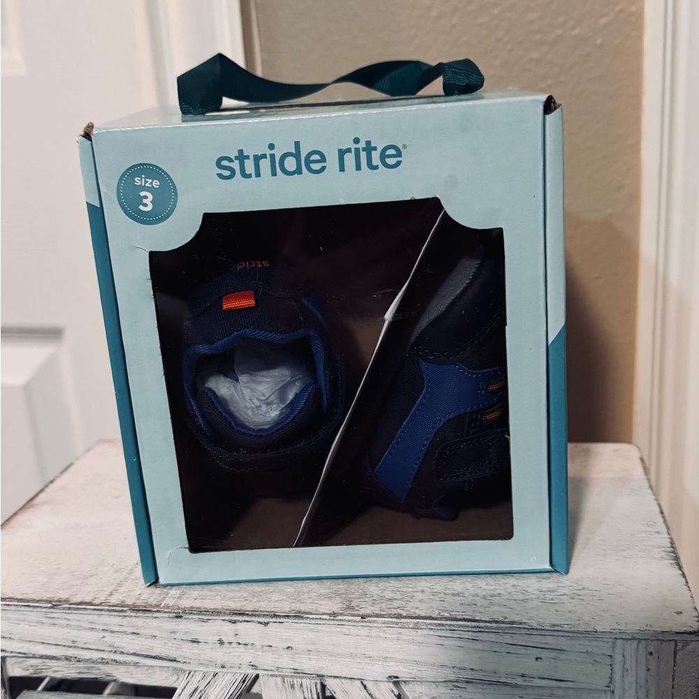 Stride Rite Navy and Orange Kids Sneakers